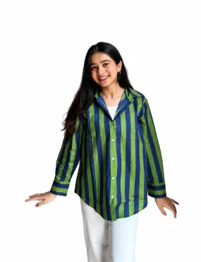 Emerald Stripe Cotton Shirt